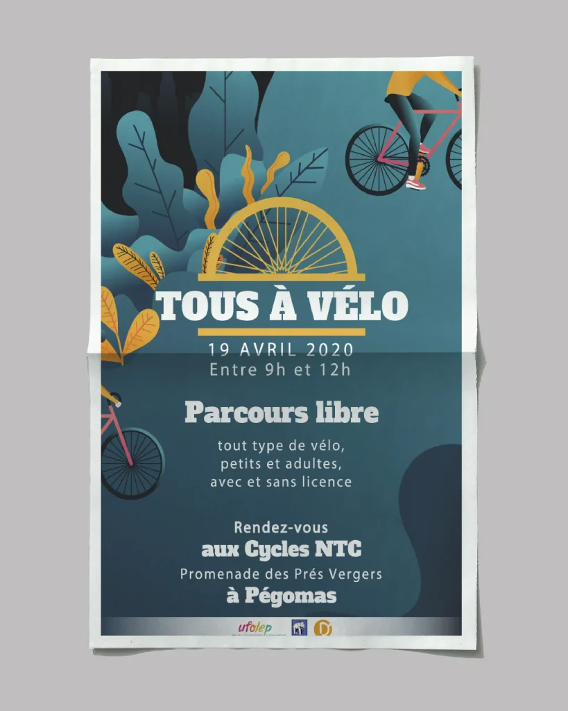 Affiche abri-bus tous à vélo